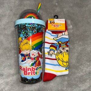 Rainbow Brite Glitter Cup and Socks Set